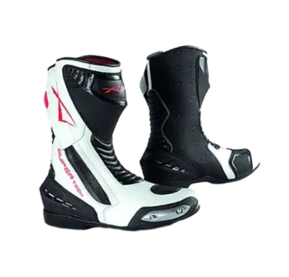 STRADA LEATHER RACE BOOTS WHITE